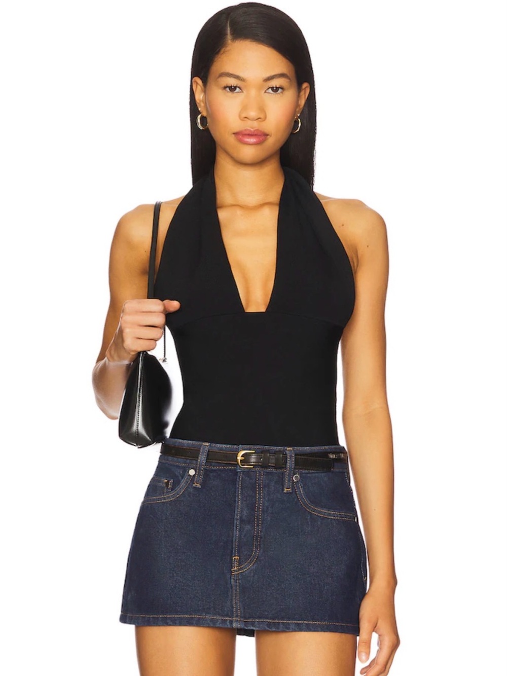 We Wore What Black Halter Top